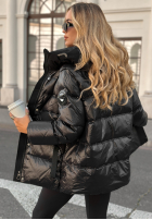 Puchowa Jacke z kapturem Turn Around Schwarz