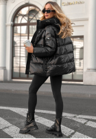 Puchowa Jacke z kapturem Turn Around Schwarz