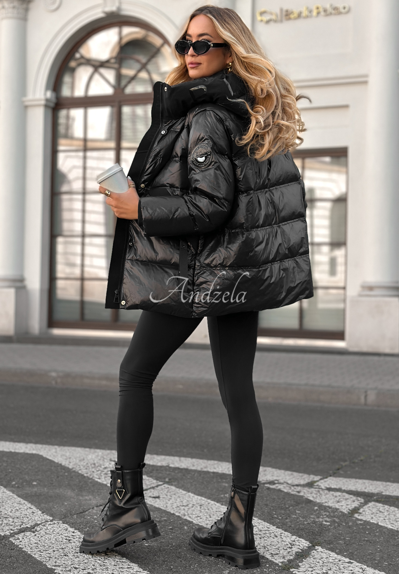 Daunenjacke mit Kapuze Turn Around Schwarz