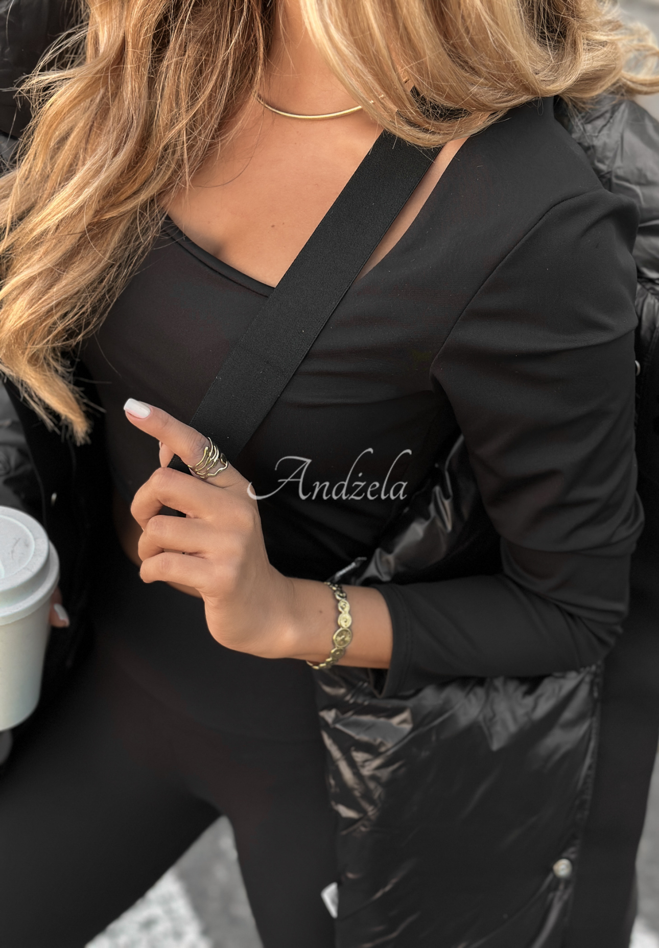 Daunenjacke mit Kapuze Turn Around Schwarz