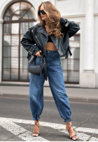 Krótka skórzana Bikerjacke Not Your Girl Schwarz