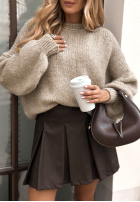 Pullover z bufiastymi rękawami Maybe Never Beige