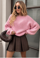 Pullover z bufiastymi rękawami Maybe Never Rosa