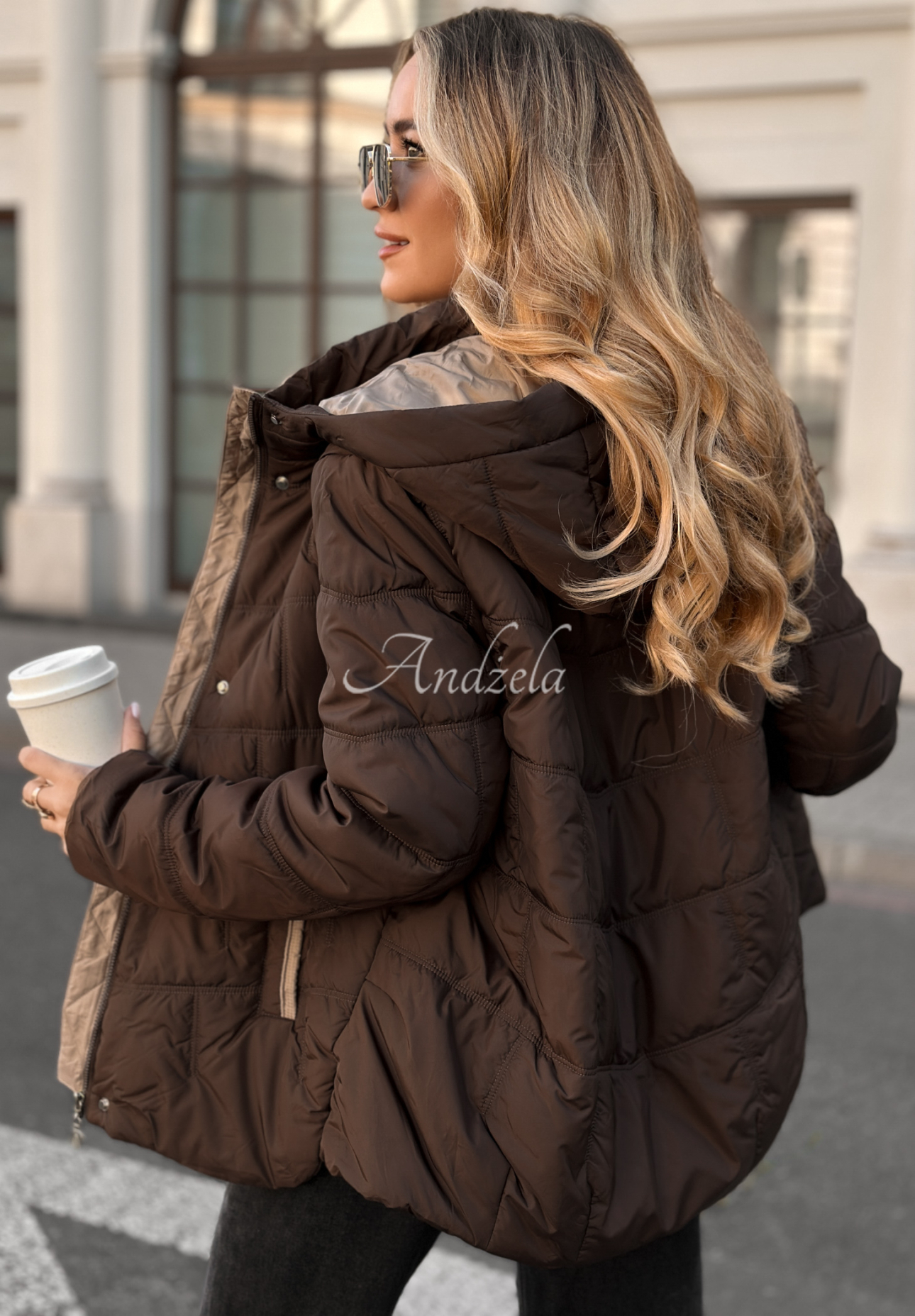 Steppjacke mit Kapuze Next Episode Schokoladenbraun