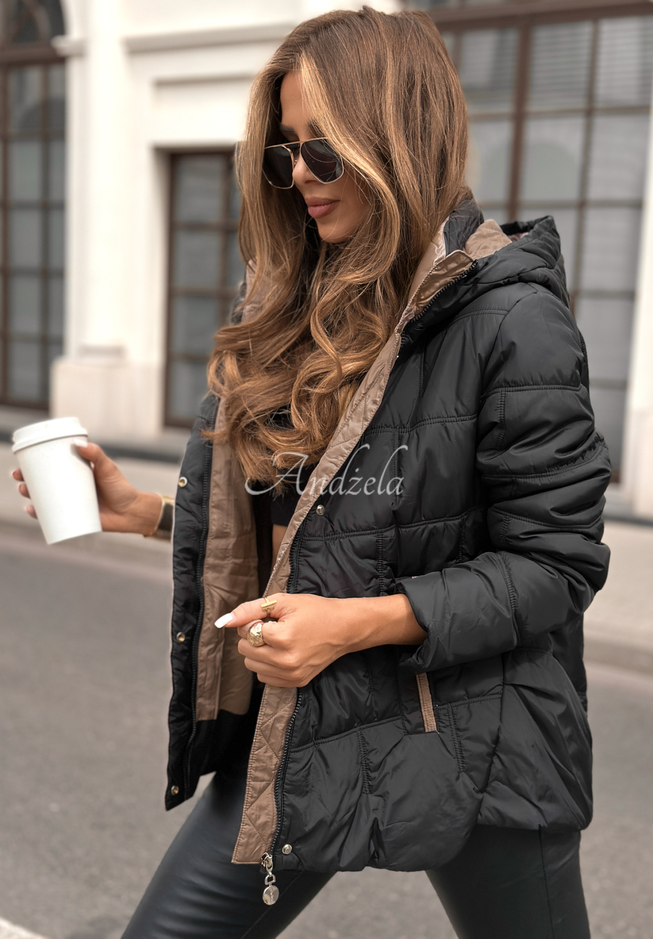 Steppjacke mit Kapuze Next Episode Schwarz