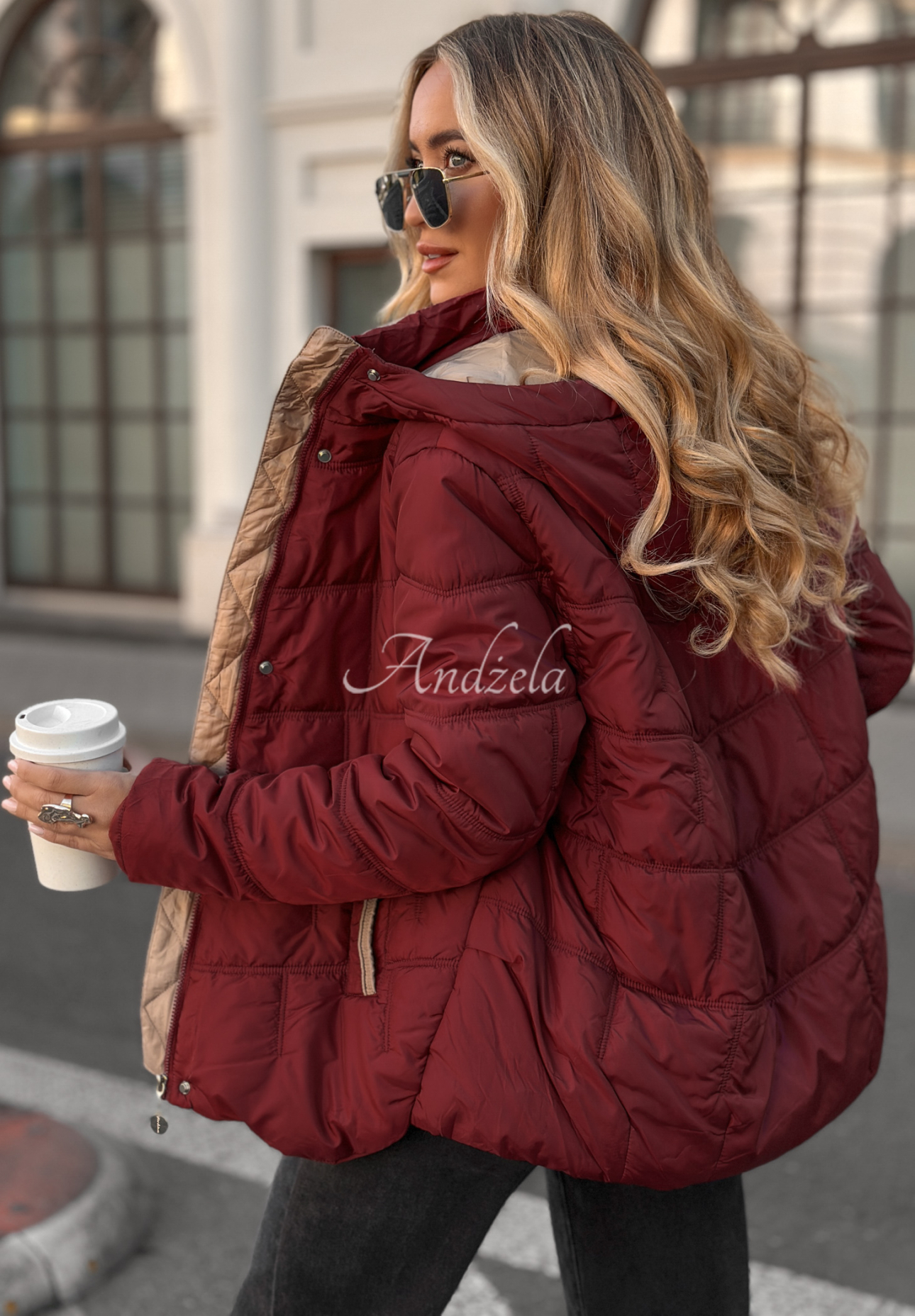 Steppjacke mit Kapuze Next Episode Burgunderrot