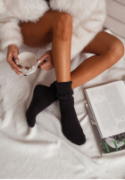 Lange wełniane skarpetki alpaka Blanket Season Schwarz