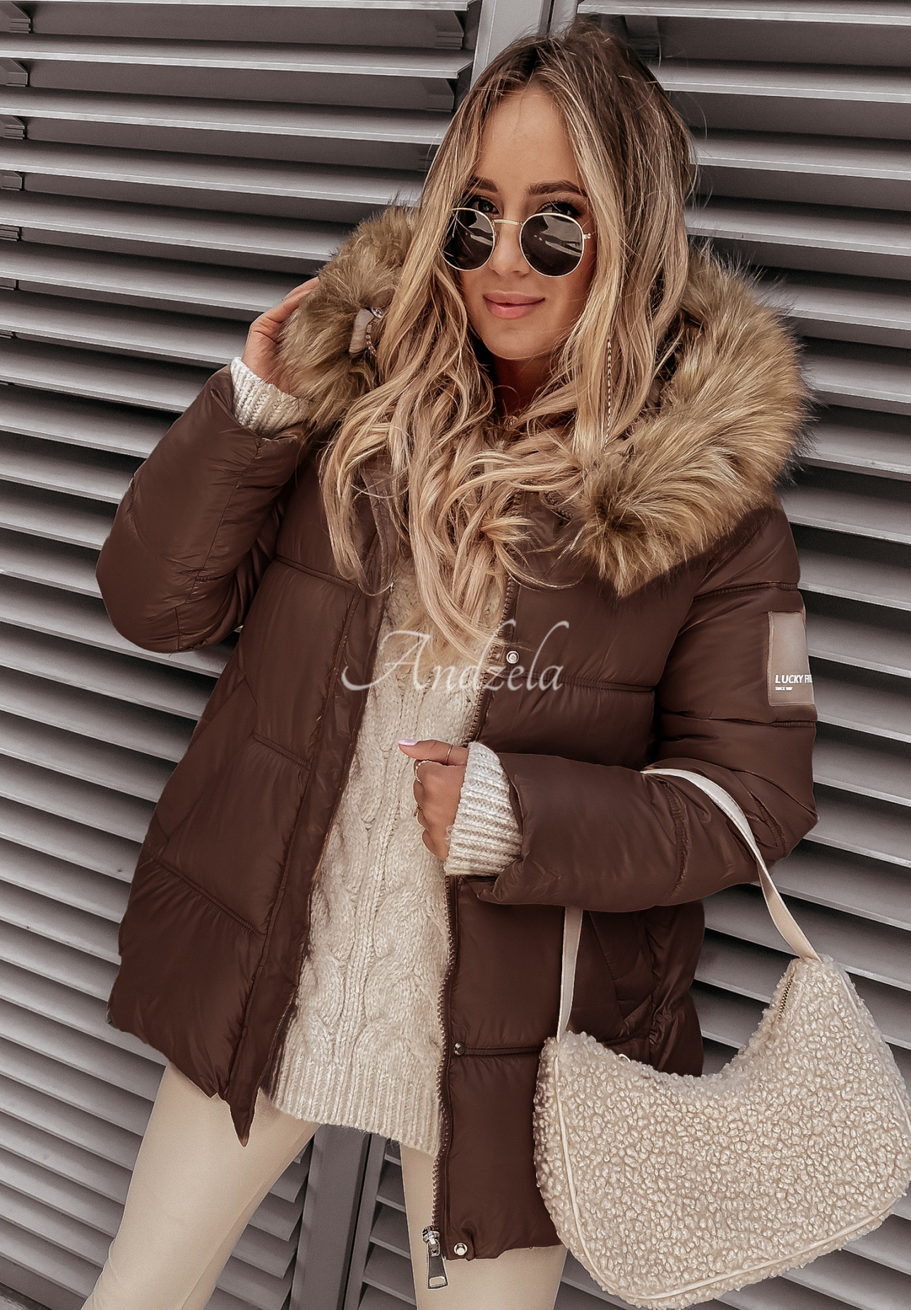Steppjacke mit Kapuze Lucky Schokoladenbraun II