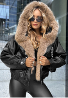 Skórzana Jacke z futerkiem All I Wanted Schwarz