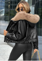 Skórzana Jacke z futerkiem All I Wanted Schwarz