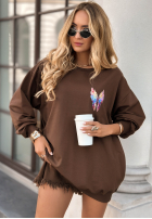 Sweatshirt z nadrukiem Colorful Wings Schokoladenbraun