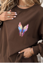 Sweatshirt z nadrukiem Colorful Wings Schokoladenbraun