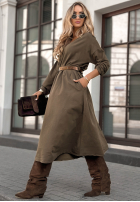 Kleid midi Almost Real Schokoladenbraun