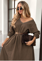 Kleid midi Almost Real Schokoladenbraun