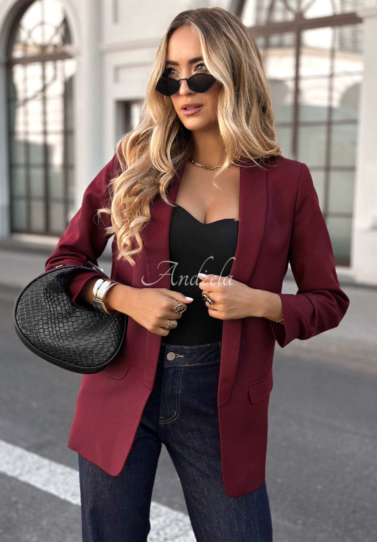 Klassisch Blazer Premium burgund