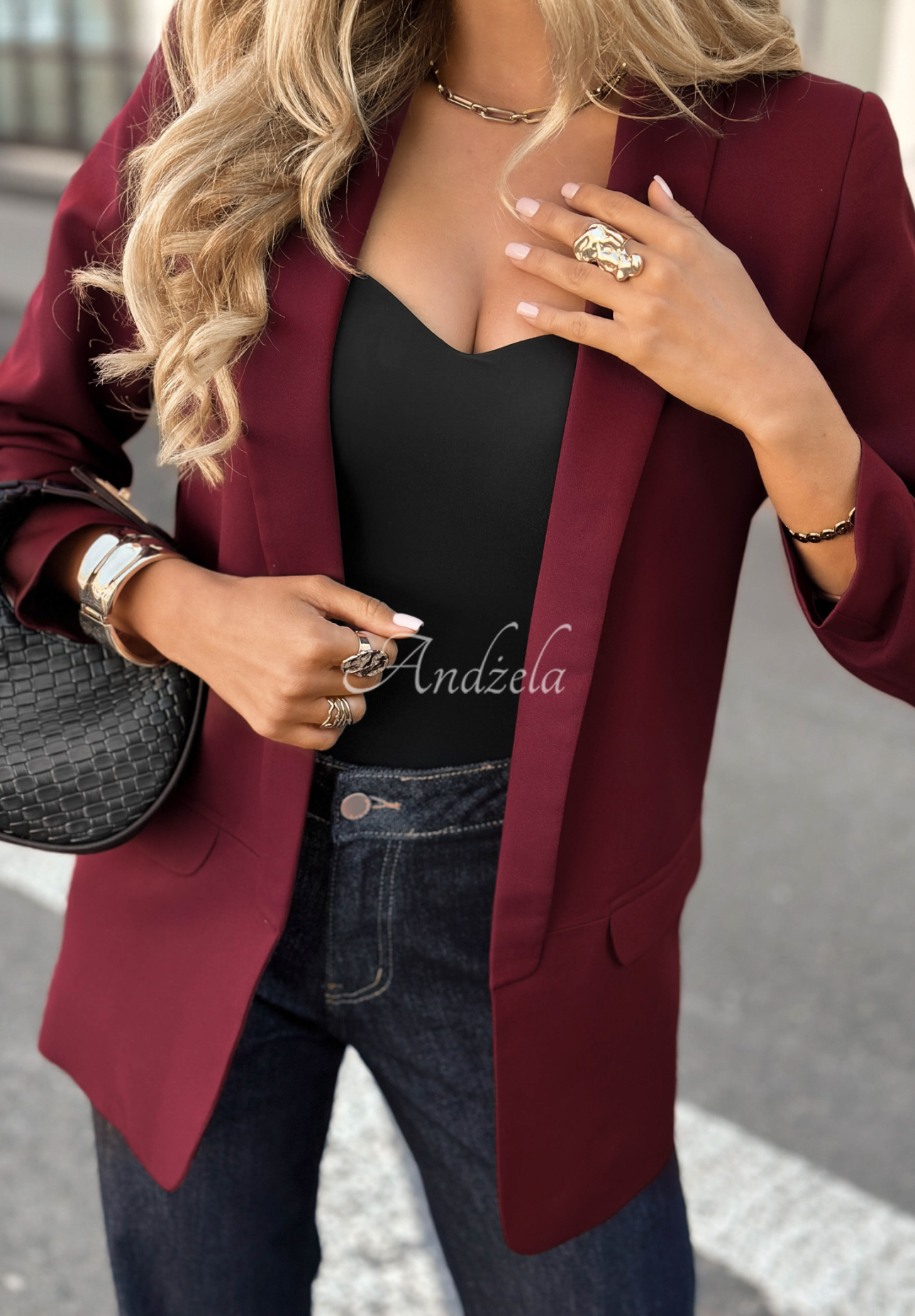 Klassisch Blazer Premium burgund