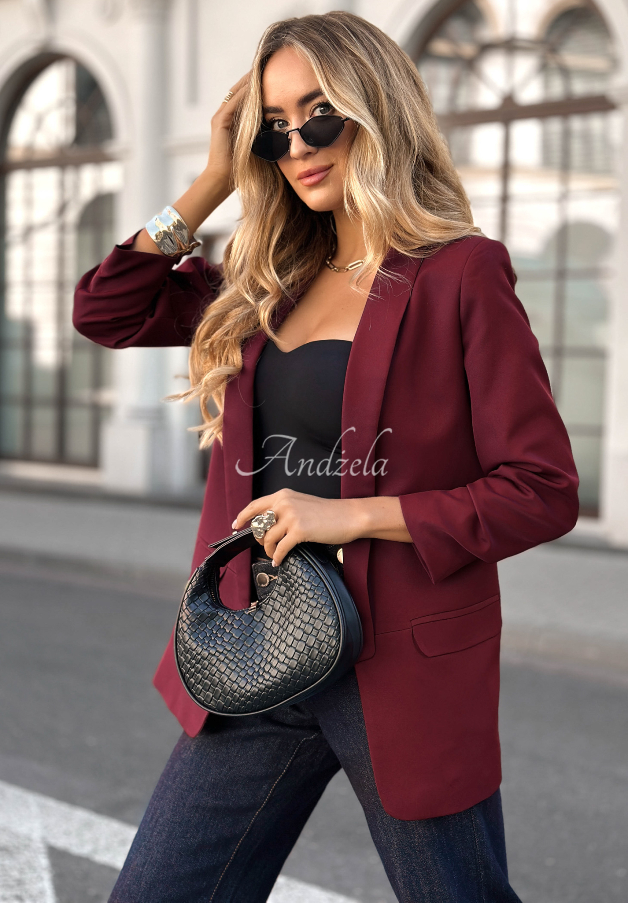 Klassisch Blazer Premium burgund