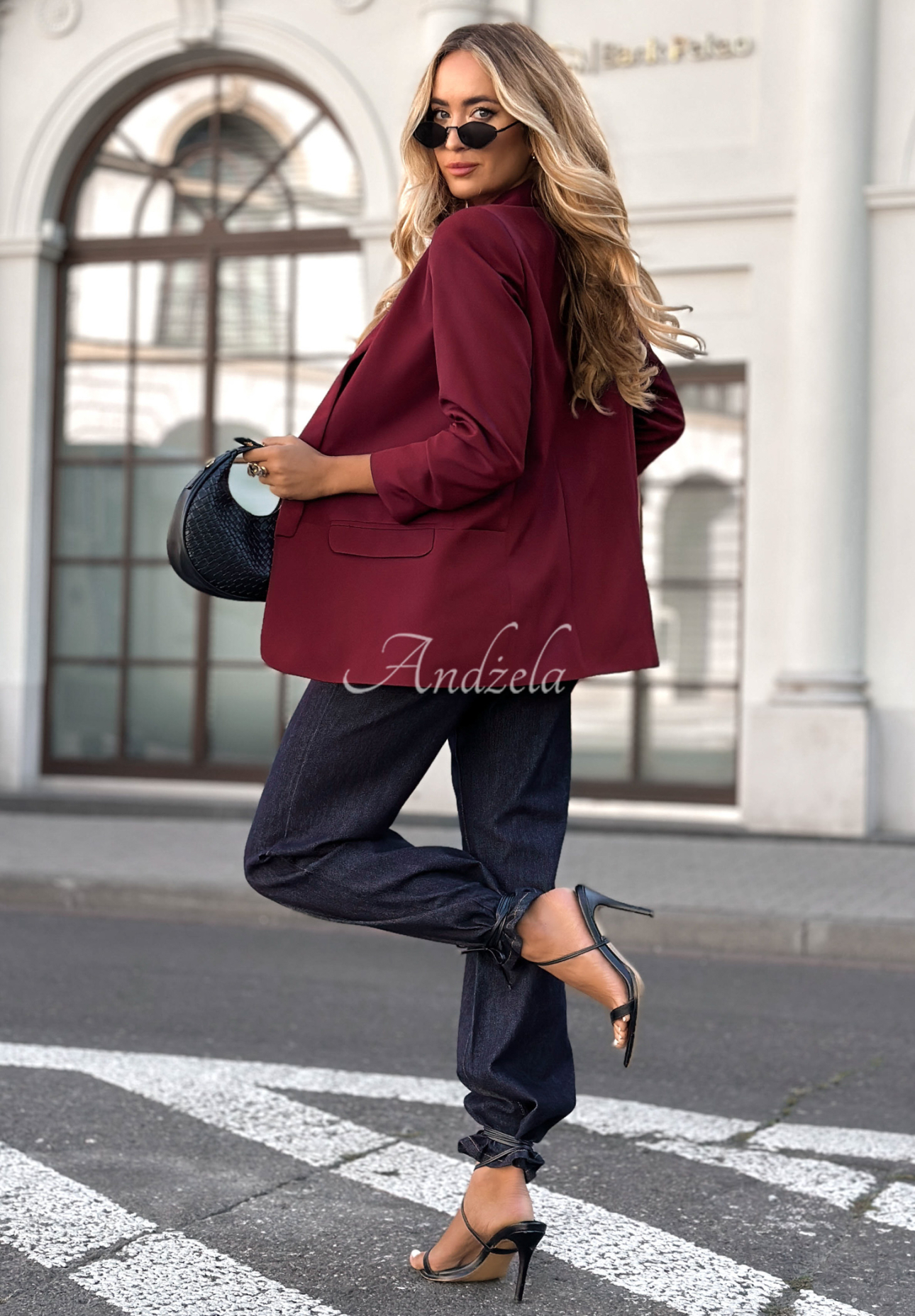 Klassisch Blazer Premium burgund