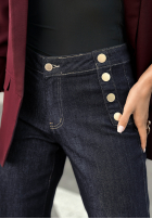 Hose Jeans wide leg  z guzikami Without Trying Dunkelblau