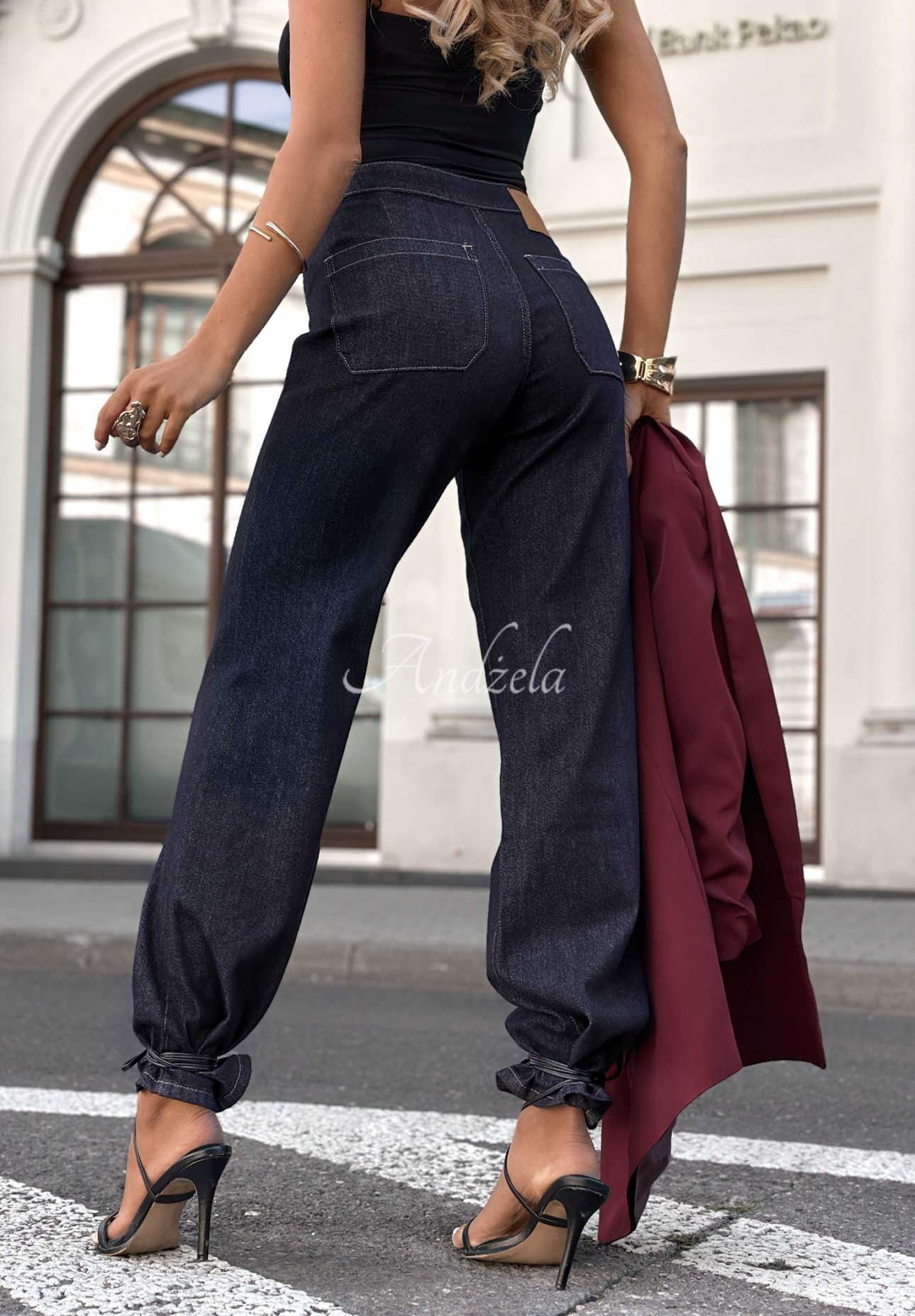 Jeanshose wide leg mit Knöpfen Without Trying Dunkelblau