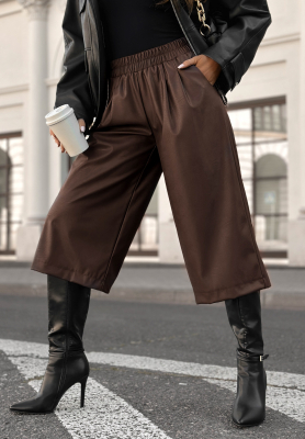 Lederhosen wide leg Before It Ends Schokoladenbraun