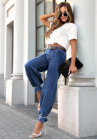 Hose Jeans z paskiem wide leg Power To Inspire dunkelblau