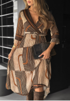 Kleid maxi Mit Muster Coffee Please Beige-Schokoladenbraun