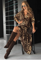 Kleid midi Mit Muster Vision You Seek Schokoladenbraun