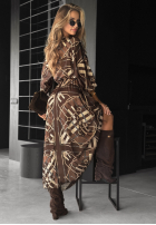 Kleid midi Mit Muster Vision You Seek Schokoladenbraun