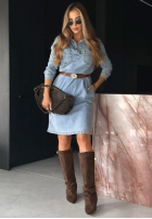 Jeans Kleid z paskiem Keep It Real Blau