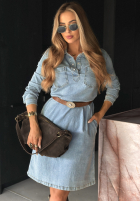 Jeans Kleid z paskiem Keep It Real Blau