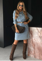 Jeans Kleid z paskiem Keep It Real Blau