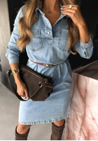 Jeans Kleid z paskiem Keep It Real Blau