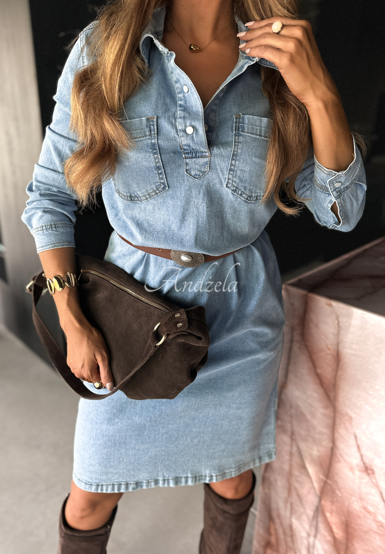 Jeanskleid mit Gürtel Keep It Real Blau