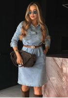 Jeans Kleid z paskiem Keep It Real Blau