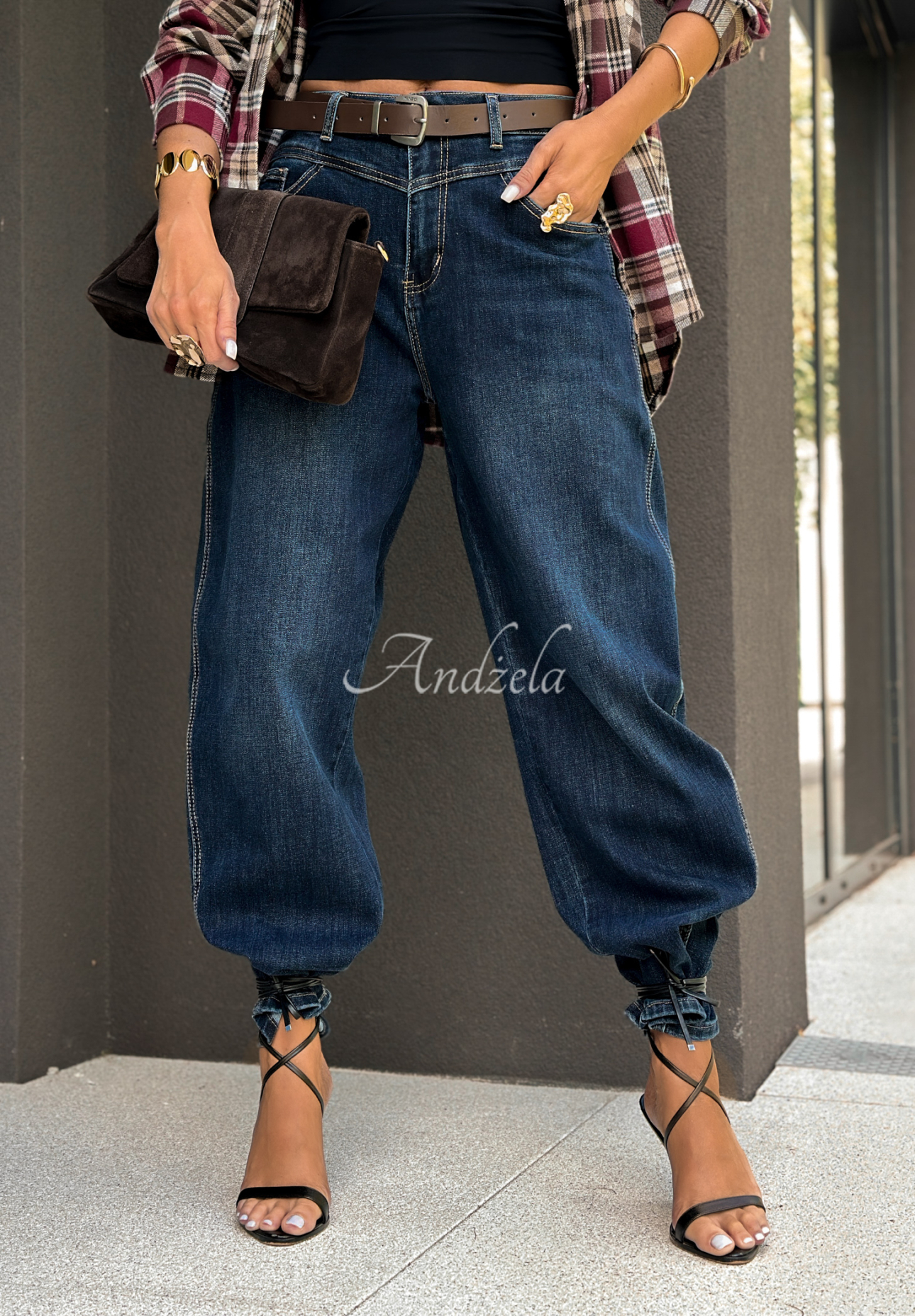 Jeans mit Gürtel Banana Give Me A Second dunkelblau