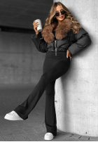 Pikowana Jacke z futerkiem Fancy Freeze Schwarz