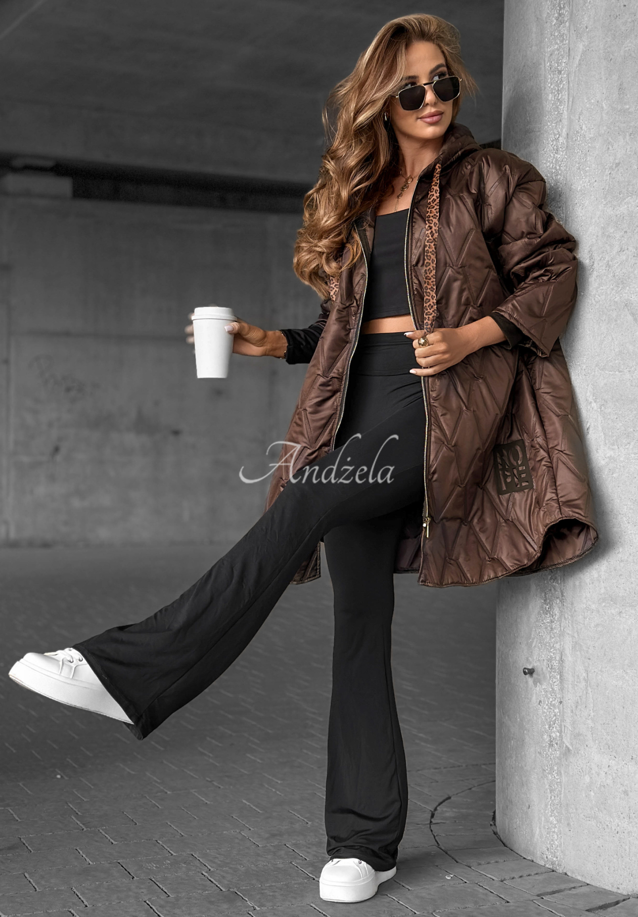 Lange Steppjacke Best Version Of You Schwarz