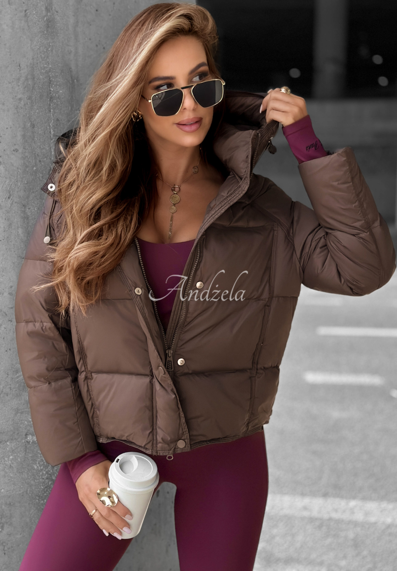 Daunenjacke mit Kapuze Didn’t Ask Schokoladenbraun