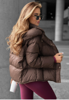 Puchowa Jacke z kapturem Didn’t Ask Schokoladenbraun