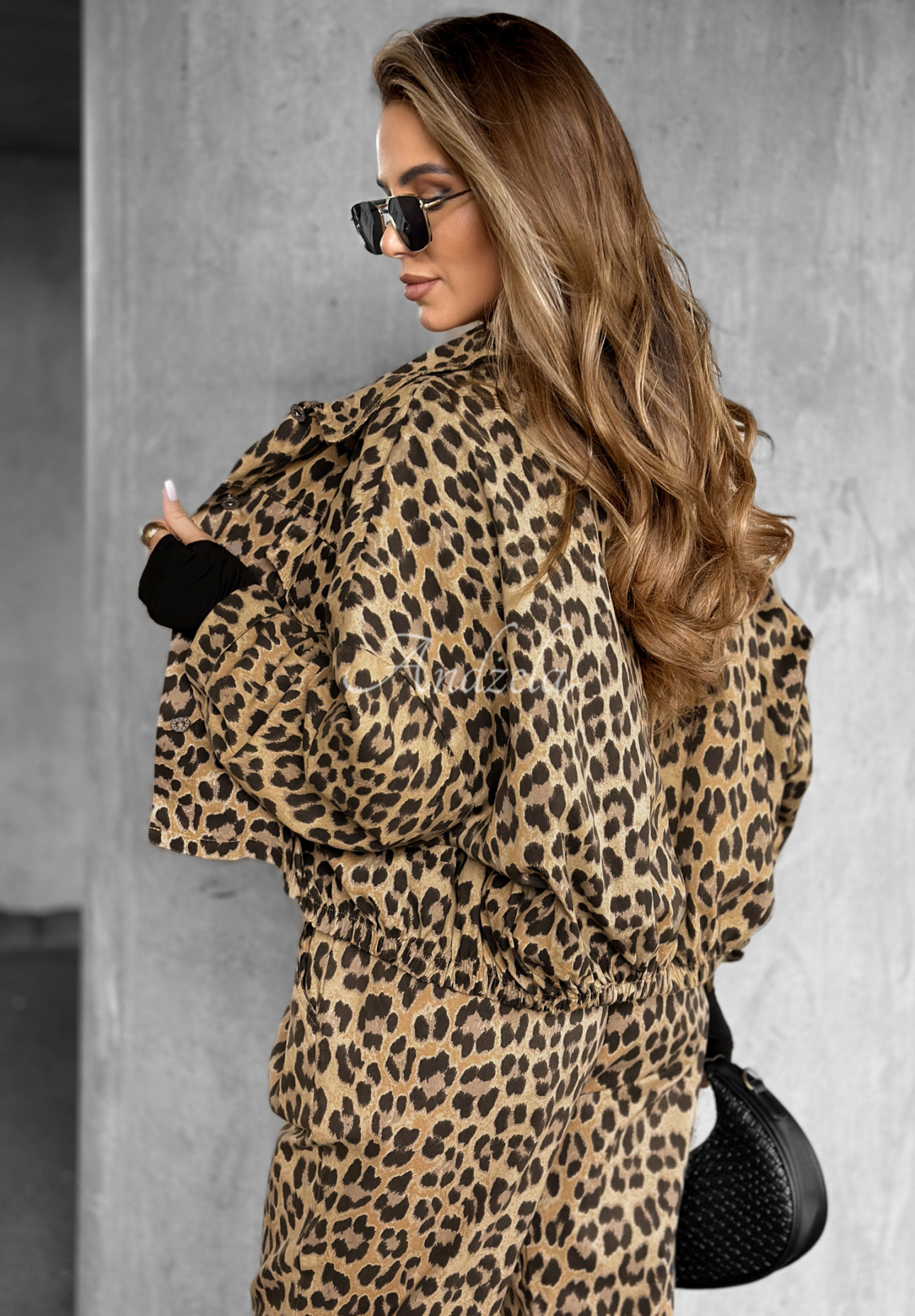 Jeansjacke mit Leopardenmuster Panthera Prowl Beige-Braun