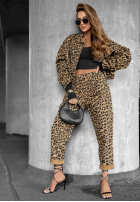 Hose Jeans w panterkę Panthera Prowl Beige-Braun
