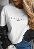 T-Shirt z nadrukiem Chocolate Mood Weiß