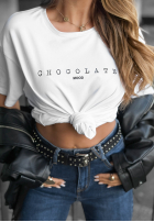 T-Shirt z nadrukiem Chocolate Mood Weiß