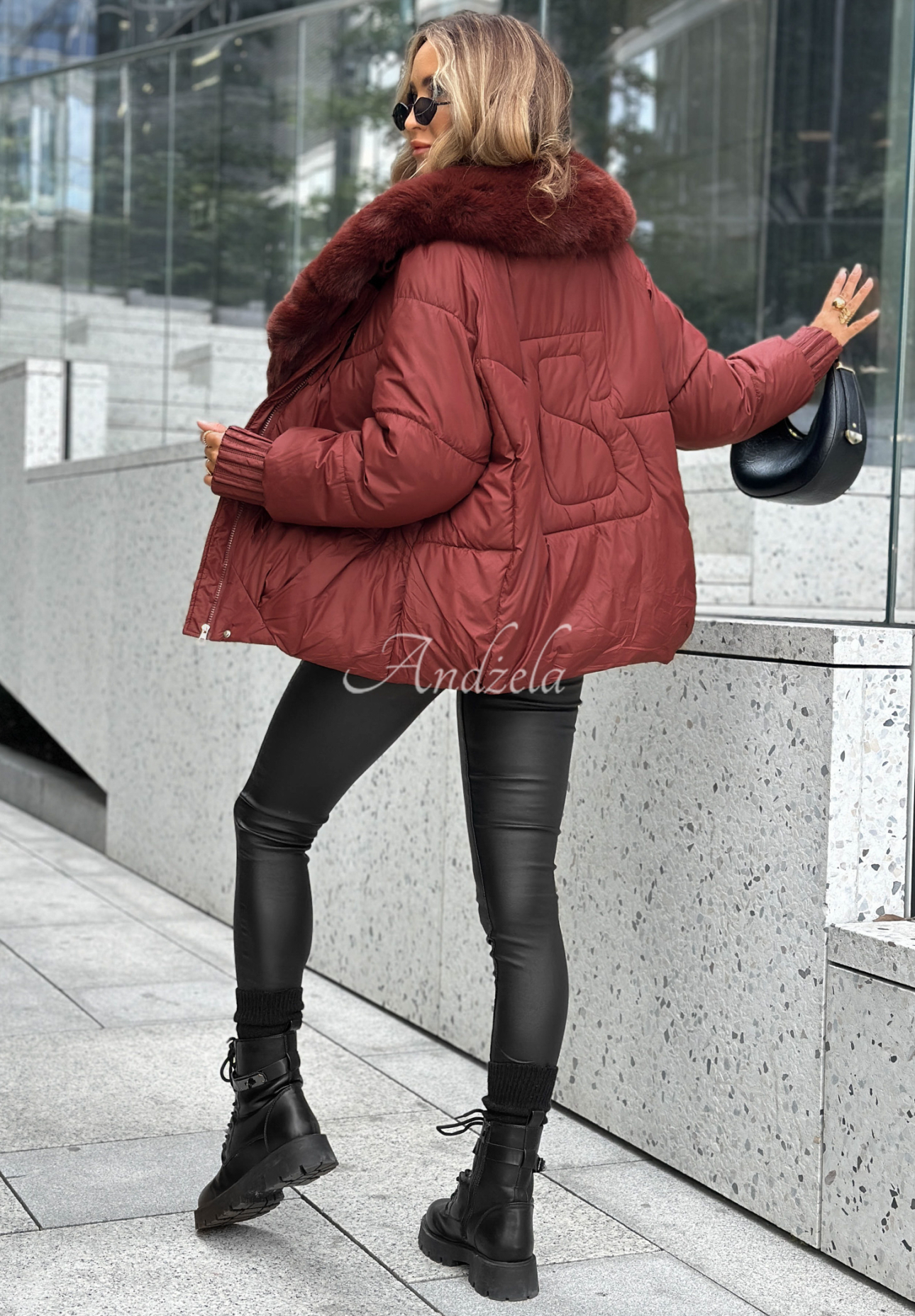 Steppjacke No Signal Burgunderrot