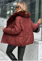 Puchowa Jacke z kapturem No Signal Burgunderrot