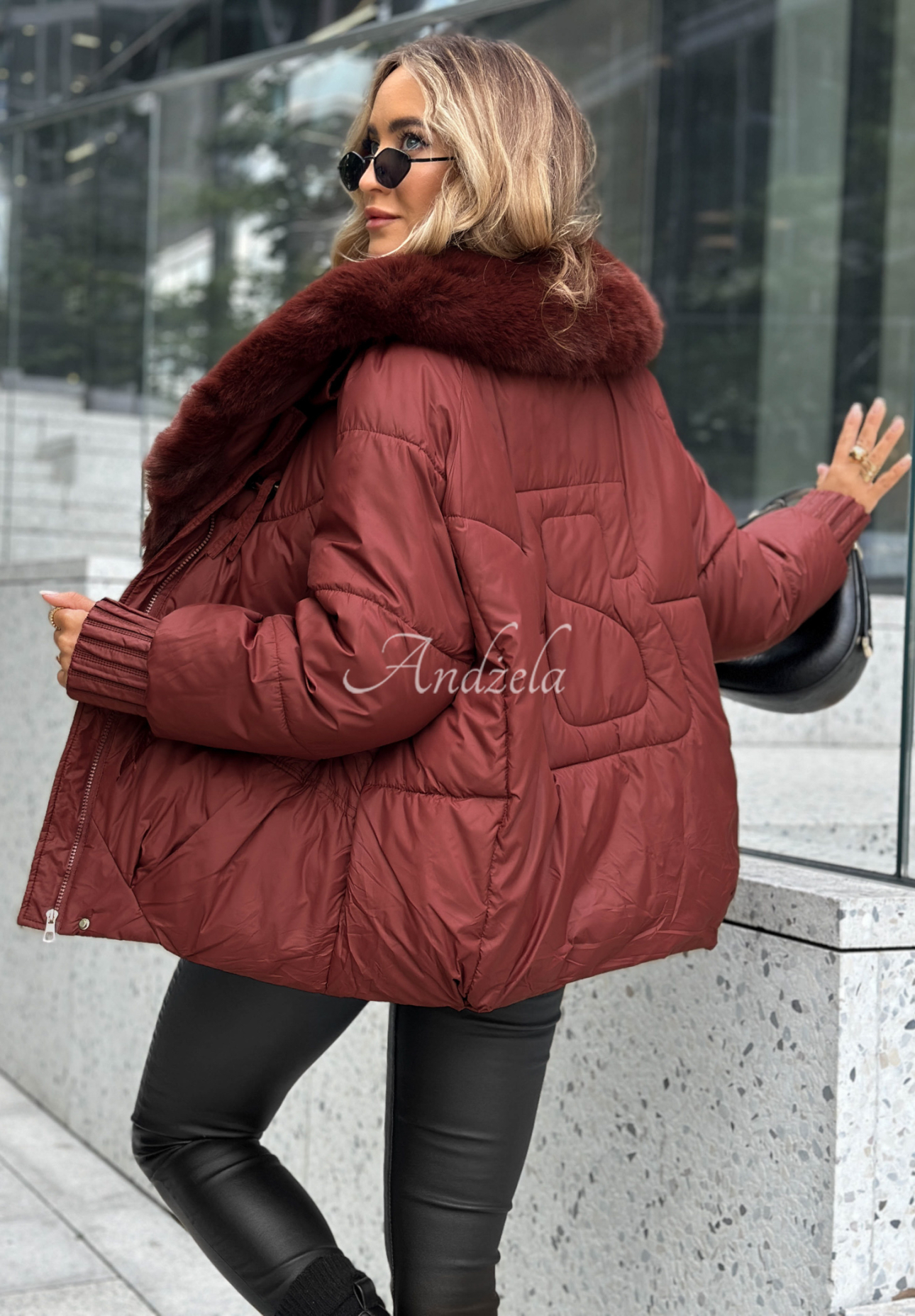 Steppjacke No Signal Burgunderrot