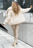 Puchowa Jacke z kapturem No Signal Beige