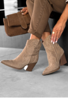 zamszowe Stiefeletten Cowboystiefel I Moved On Beige
