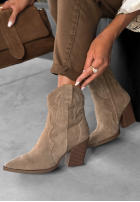 zamszowe Stiefeletten Cowboystiefel I Moved On Beige